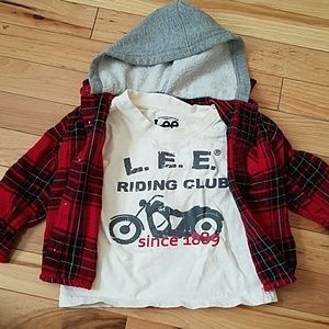 Lee brand tee w/ button up